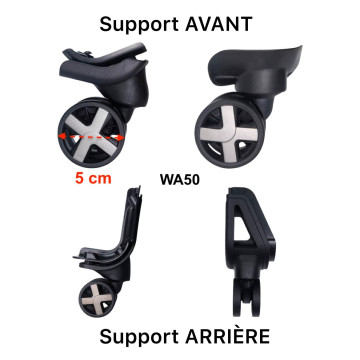 Double replacement wheels WA50-5cm for 4-wheeled softside luggages, suitable for Samsonite X’blade3