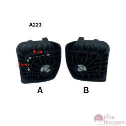 Double replacement wheels A223 for 4-wheeled hardside luggages, suitable for many brands such as Samsonite, Delsey