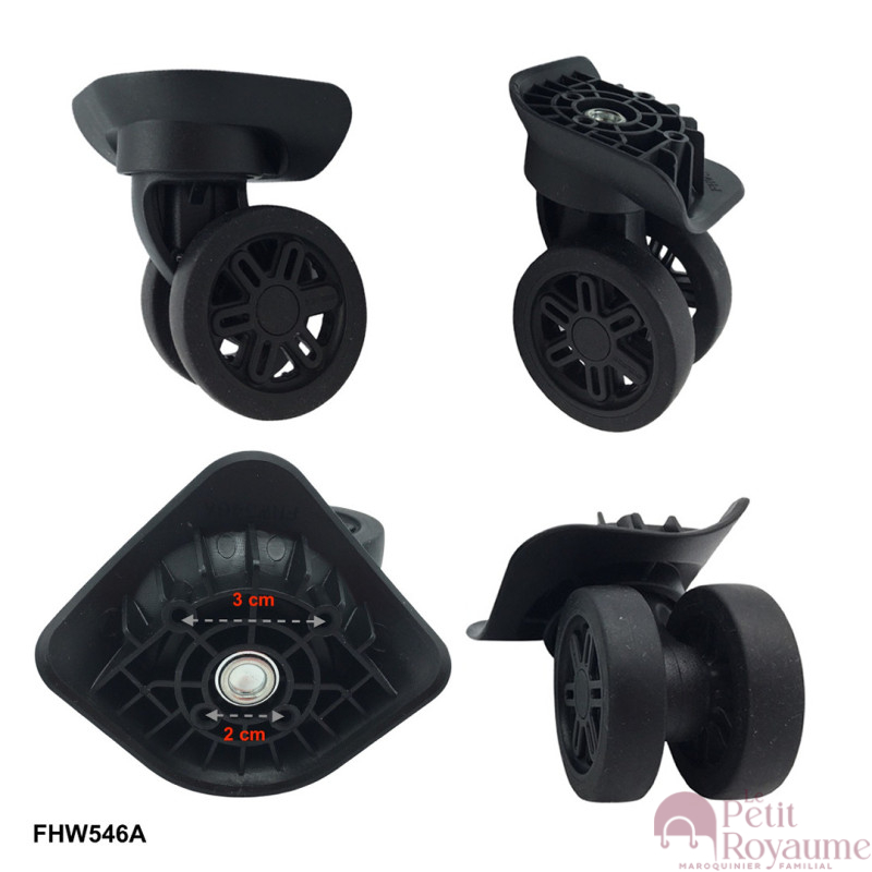 Roulettes doubles FHW546A pour valises rigides/coques, compatibles avec Delsey Segur Cabine