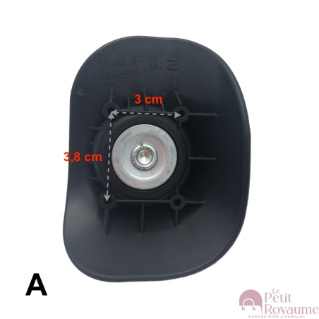 Single replacement wheels A-03 for 4-wheeled hardside luggages, suitable for many brands such as Samsonite, Delsey