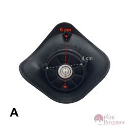 Roulettes doubles petits supports A01 ou JL01 diamètre 5 cm pour valises rigides