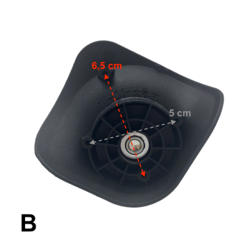 Roulettes doubles grands supports A08-18, A01, JL-01 diamètre 5 cm pour valises rigides