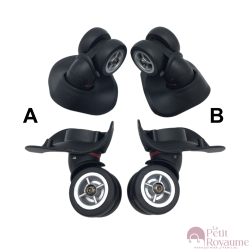 Roulettes doubles grands supports A08-18, A01, JL-01 diamètre 5 cm pour valises rigides