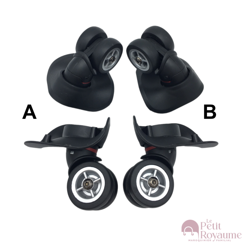 Roulettes doubles grands supports A08-18, A01, JL-01 diamètre 5 cm pour valises rigides