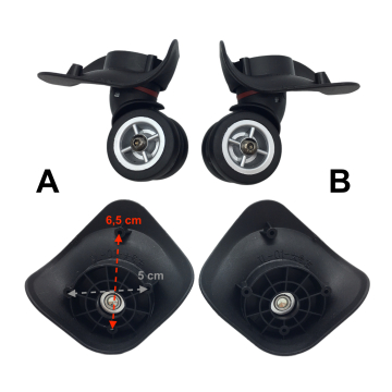 Double replacement wheels A08-18, A01, JL01 diameter 5cm (large wheel block) for 4-wheeled hardside luggages