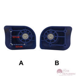 Roulettes simples bleues JL-025 compatibles valises rigides à 4 roues