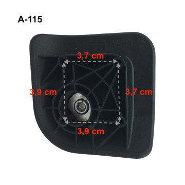 Single replacement wheels A-115, W110 for 4-wheeled hardside luggages, suitable for Delsey Indiscrete Hard