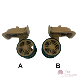 Roulettes doubles beiges D530 pour valises rigides, compatibles avec différentes marques