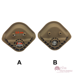 Double replacement wheels D530 for 4-wheeled hardside luggages, suitable for many brands such as Samsonite, Delsey