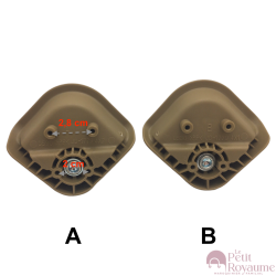 Roulettes doubles D530 pour valises rigides, compatibles avec différentes marques