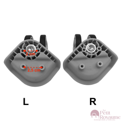 Double replacement wheels FHW607A for 4-wheeled hardside luggages, suitable for many brands such as Samsonite, Delsey