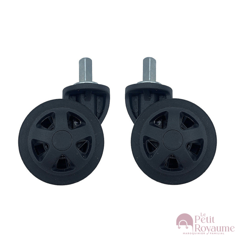 Roulettes doubles diamètre 5 cm pour valises rigides compatibles avec Delsey Moncey
