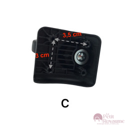 Single replacement wheels D486 for 4-wheeled softside luggages, suitable for brands such as Delsey and many others.