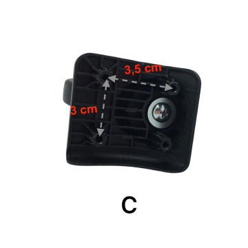 Single replacement wheels D486 for 4-wheeled softside luggages, suitable for brands such as Delsey and many others.