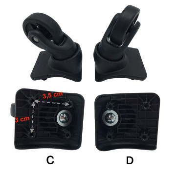 Single replacement wheels D486 for 4-wheeled softside luggages, suitable for brands such as Delsey and many others.