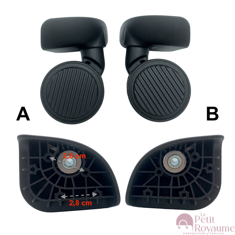 Roulettes doubles D541 diamètre 5,5 cm pour valises rigides/coques, compatibles avec American Tourister Modern Dream Cabine