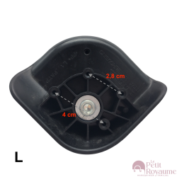 Single replacement wheels T12A for 4-wheeled hardside luggages, suitable for many brands such as Delsey AirFrance