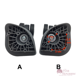 Double replacement wheels D460 for 4-wheeled hardside luggages, suitable for Samsonite Flux