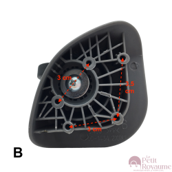 Double replacement wheels D460 for 4-wheeled hardside luggages, suitable for Samsonite Flux