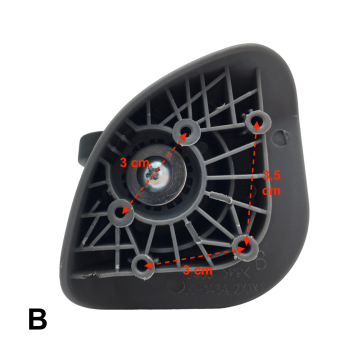 Double replacement wheels D460 for 4-wheeled hardside luggages, suitable for Samsonite Flux