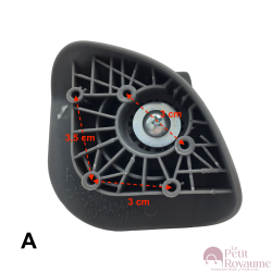 Double replacement wheels D460 for 4-wheeled hardside luggages, suitable for Samsonite Flux