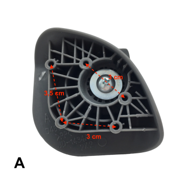 Double replacement wheels D460 for 4-wheeled hardside luggages, suitable for Samsonite Flux