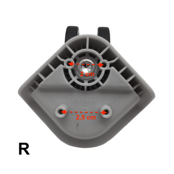 Roulettes doubles FHW607B pour valises rigides, compatibles avec Delsey Turenne