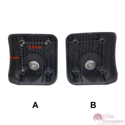 Single replacement wheels D056 for 4-wheeled softside luggages, suitable for many brands such as Samsonite