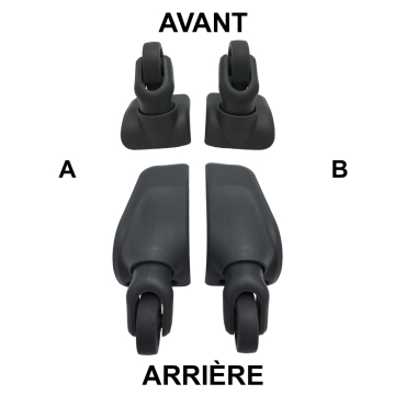 Single replacement wheels D056 for 4-wheeled softside luggages, suitable for many brands such as Samsonite