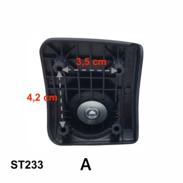 Double replacement wheels ST233 for 4-wheeled softside luggages, suitable for Samsonite and Delsey.