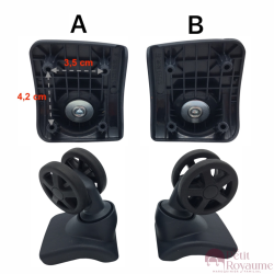 Double replacement wheels ST233 for 4-wheeled softside luggages, suitable for Samsonite and Delsey.