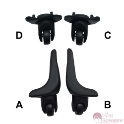 Single replacement wheels 8066/D-247 for 4-wheeled softside luggages, suitable for many brands such as Lys and David Jones