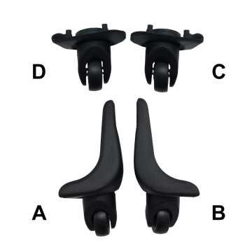 Single replacement wheels 8066/D-247 for 4-wheeled softside luggages, suitable for many brands such as Lys and David Jones