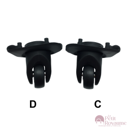 Roulettes simples 8066/D-247 valises toiles compatibles avec Lys et David Jones