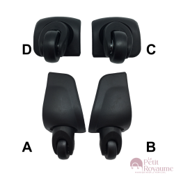 Single replacement wheels 8066/D-247 for 4-wheeled softside luggages, suitable for many brands such as Lys and David Jones