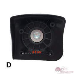 Single replacement wheels 8066/D-247 for 4-wheeled softside luggages, suitable for many brands such as Lys and David Jones