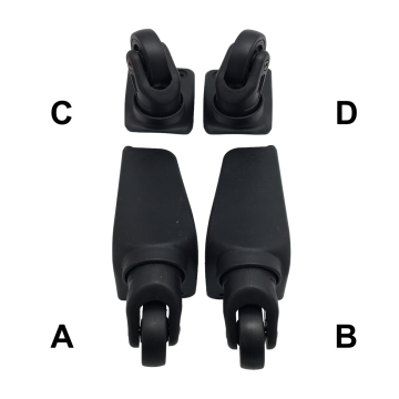 Single replacement wheels 6046Bis for 4-wheeled softside luggages, suitable for many brands such as Lys and David Jones