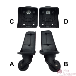 Single replacement wheels 6046Bis for 4-wheeled softside luggages, suitable for many brands such as Lys and David Jones