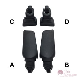 Single replacement wheels 6046Bis for 4-wheeled softside luggages, suitable for many brands such as Lys and David Jones