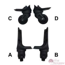 Single replacement wheels 6046Bis for 4-wheeled softside luggages, suitable for many brands such as Lys and David Jones