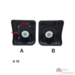 Single replacement wheels A10 for 4-wheeled softside luggages, suitable for brands such as Samsonite, Delsey