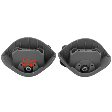 Double replacement wheels JY108S or FHW517 for 4-wheeled hardside luggages, suitable for Samsonite S'cure Cabin