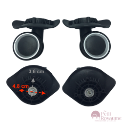 Roulettes doubles A52/ A801 pour valises rigides/coque à 4 roues, compatibles Airtex ou Worldline