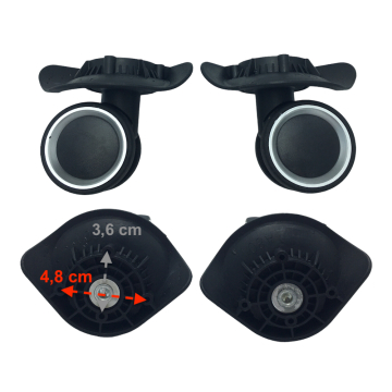 Roulettes doubles A52/ A801 pour valises rigides/coque à 4 roues, compatibles Airtex ou Worldline
