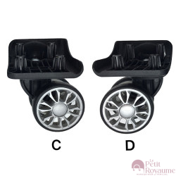 Double replacement wheels D486-doubles for 4-wheeled softside luggages, suitable for many brands such as Samsonite, Delsey