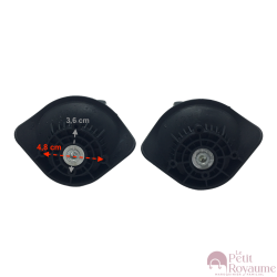 Roulettes doubles A52/ A801 pour valises rigides/coque à 4 roues, compatibles Airtex ou Worldline