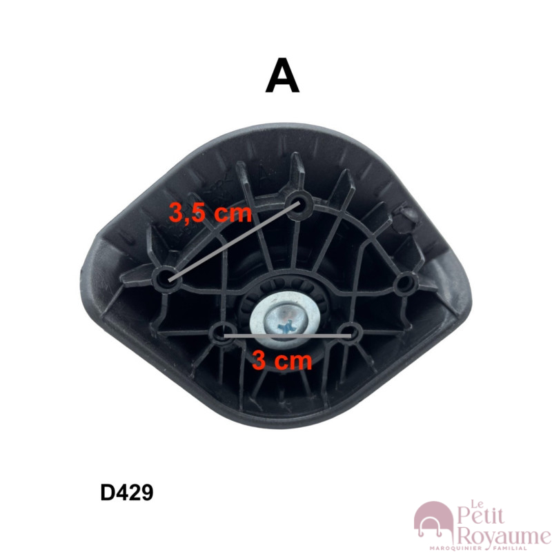 Double replacement wheels D429 for 4-wheeled hardside luggages, suitable for many brands such as Samsonite, Delsey