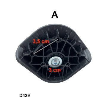 Double replacement wheels D429 for 4-wheeled hardside luggages, suitable for many brands such as Samsonite, Delsey