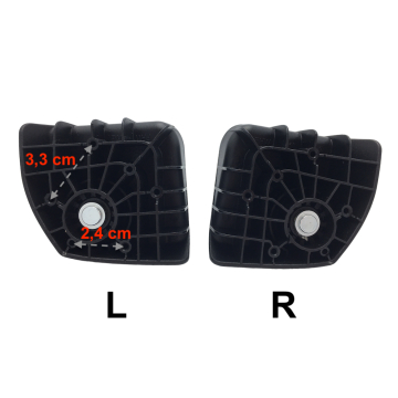 Double replacement wheels FHW601E for 4-wheeled hardside luggages, suitable for Samsonite