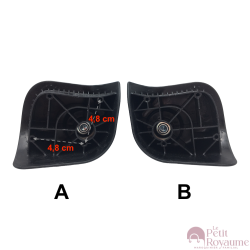 Single replacement wheels D441 for 4-wheeled hardside luggages, suitable for many brands such as Samsonite, Delsey